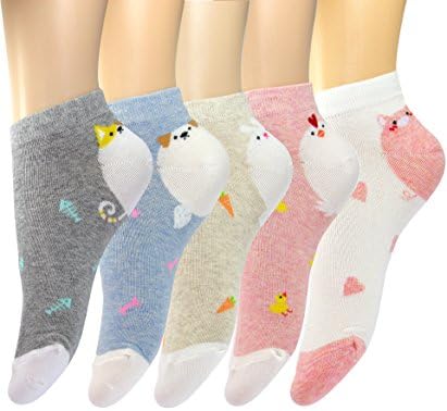 LEGGERO Womens Cute Farm Pets Print Socks (Various Pastel 5 Pack)socks6-9-shoe 5-10