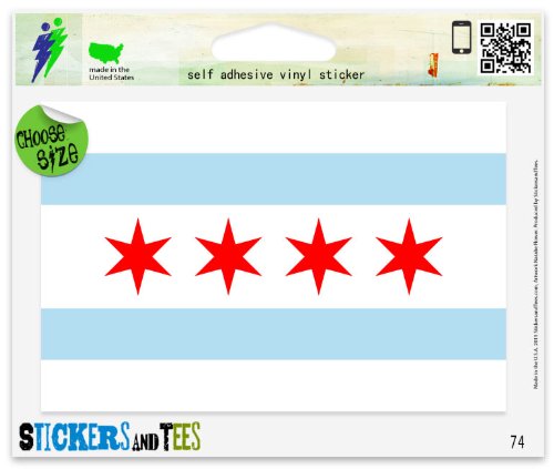 Chicago Illinois Flag Vinyl Car Bumper Window Sticker 3