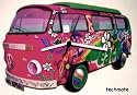 VW "Peace" Pink Campervan Clock - VW22