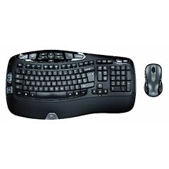 Logitech Wave Tastatur + Maus schnurlos schwarz UMGELABELT (deutsches Tastaturlayout, QWERTZ)