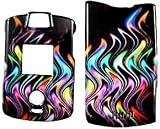 Color Flame on Black - Motorola RAZR V3 V3c V3m Hard Case - Protective Faceplate Cover