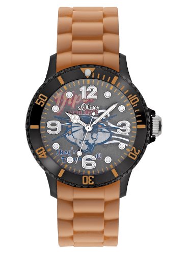 s.Oliver Jungen-Armbanduhr Silikon braun SO-2227-PQ