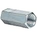 12L14 Steel Coupling Nut, Zinc Plated Finish, Right Hand Threads, Corrosion Resistant, 5/8"-11 Threads, 13/16" Width Across Flats (Pack of 20)