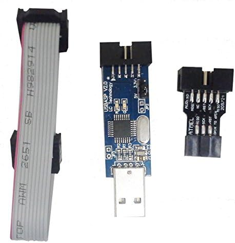 Blue3D(tm) USBASP AVR USBISP with 10-pin to 6-pin Adapter for ATMEL Devices like Quadcopter KK2 KK2.X Update Tool