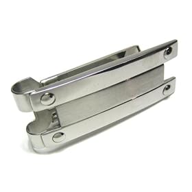 New Modern Stainless Steel Spring Loaded Money Clip
