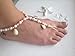 Pink Barefoot Sandals Beach Wedding Beaded Anklet with Starfish and Real Seashells - Set of 2