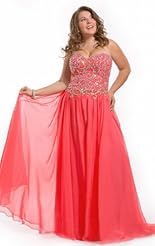 Plus Size Chiffon/Taffeta/Tulle Crystals Applique Beaded Lace Crystal Bandage Dress/Evening Dress/Pageant Dress 