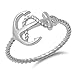 Oxford Diamond Co Plain Anchor Rope .925 Sterling Silver Ring Sizes 3-11