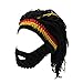 FALETO Funny Knit Beanie Beard Hat Rasta Hat with Dreadlocks Handmade Wig Fancy Halloween Caps,Black