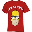 Simpsons Homer I Am So Smrt Men's T-Shirt (Red)
