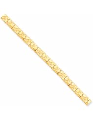 10K Gold 7.0mm NUGGET Bracelet 7 Inches