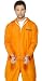 Smiffys Escaped Convict Prisoner Mens Jailbird Jumpsuit Costume