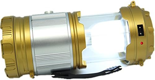 Multi Purpose Camping Lantern with Rechargeable Power Bank, Portable LED Light, The solar energy Emergency,fishing,Outdoor Survival for Home, Garden, Hiking (gold)