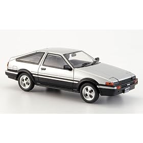 Toyota Sprinter Trueno (AE86), silver/black, Model Car, Ready-made, Ebbro 1:43