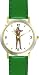 Niccolo Paganni 2 Violinist Violin Musician - Music Composer - WATCHBUDDY® DELUXE TWO-TONE THEME WATCH - Arabic Numbers - Green Leather Strap-Size-Large ( Men's Size or Jumbo Women's Size )