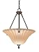 Nuvo 60/013 Three Light Pendant With Champagne Linen Wahsed Glass, Copper Bronze