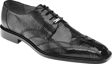Belvedere Topo Black Genuine Crocodile & Lizard Lace-Up