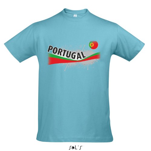Fanshirt Herren PORTUGAL Ländershirt EM / WM Trikot S-XXL , Atoll blue , S