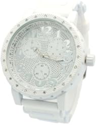 White Hip Hop Watch Iced Out Large Fashion Womens New Designers