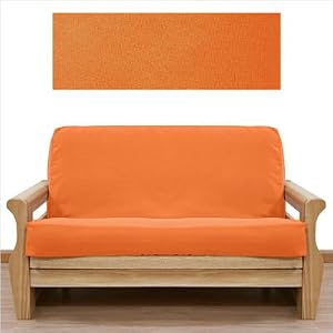 Ultra Suede Pumpkin Orange 5 Piece Full Futon Cover Set