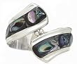 .925 Silver & Abalone Shell Bangle Bracelet
