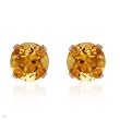 Stud Earrings With 1.70ctw Genuine Citrines Beautifully Designed in Yellow Gold