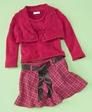 Charter Club Little Girl Cropped Sweater and Plaid Skirt Set