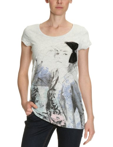 ONLY Damen T-Shirt 15061536 Gr. 36 Wei&szlig; (OATMEAL MELANGE)NINA Preisvergleich