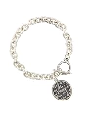 Tiffany Inspired Silver Tone Tone Peace Medallion Toggle Bracelet Gold Plated