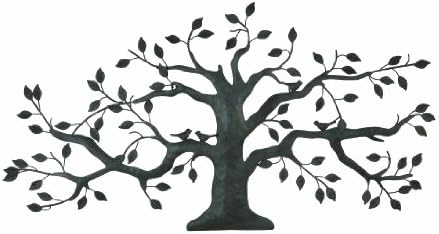 Creative Co-Op Black Metal Tree Plaque with Birds