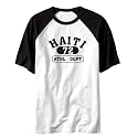 T-Shirt Raglan White " Haiti 72 Athl Dept " Country