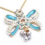 Blue Bow Chain Necklace