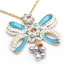 Blue Bow Chain Necklace