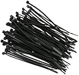 eHotCafe CT5-B-100-P Self-Locking Cable Ties, 8-Inch, Black 100/Poly Bag