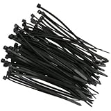 eHotCafe CT5-B-100-P Self-Locking Cable Ties, 8-Inch, Black 100/Poly Bag