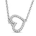 925 Sterling Silver Sideways Heart Diamond Pendant Necklace (0.08 Carat)