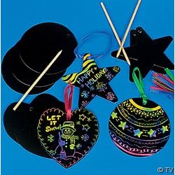 24 Magic Color Scratch Holiday Ornaments
