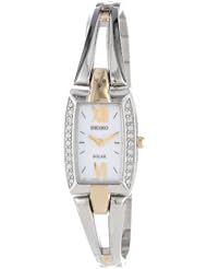Seiko Womens SUP084 Two Tone Stainless Steel Analog with White Dial Watch