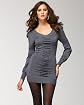 Ruched V Neck Sweater Dress - Web Exclusive main image
