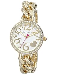 Betsey Johnson Womens BJ00330-02 Analog Display Quartz Gold Watch