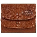 Robe di Firenze Brown Double Flap Mini Leather Wallet