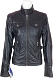 Ladies Black wash Real leather Jacket #F2