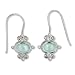 Sterling Silver Cabochon Swiss Blue Topaz Dangle Earrings by Sajen