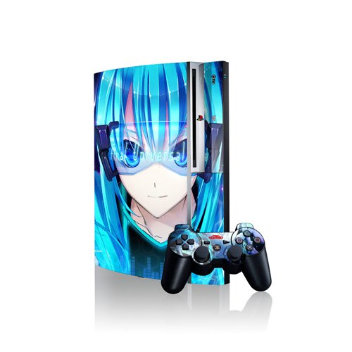 Japanese Anime Miku Vocaloid Miku Hatsune Design Vinyl Skins for Playstation 3 (Ps3) Game Console Protector Art Decal Sticker(including 2 Controller Skins)