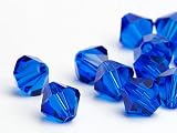 Glasperlen zum Auffädeln von Swarovski Doppelkegel 4mm (Capri Blue), 96 Stück