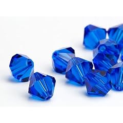 Glasperlen zum Auff�deln von Swarovski Doppelkegel 4mm (Capri Blue), 96 St�ck