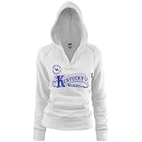 Kentucky Wildcats Ladies White Rugby Distressed Deep V-neck Hoody Sweatshirt