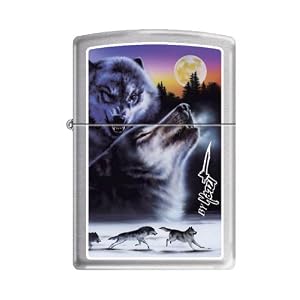 Zippo Mazzi Wolves Untamed Brushed 1932