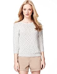 Indigo Collection Cotton Rich Cross Petal Jumper