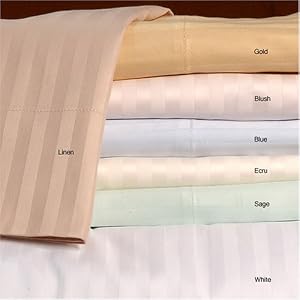 Duvet Cover 600TC Sateen Stripe Ecru (King)